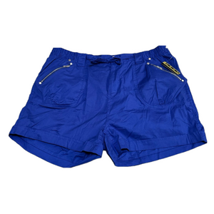TAXI Cotton Spandex Stretch Blue Zipper Plus Shorts Women Size 2X